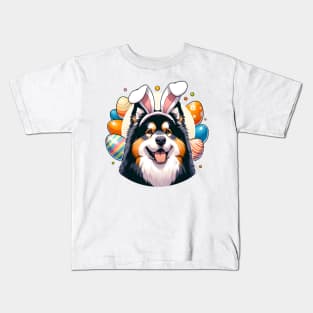 Lapponian Herder Enjoys Easter with Bunny Ears Kids T-Shirt